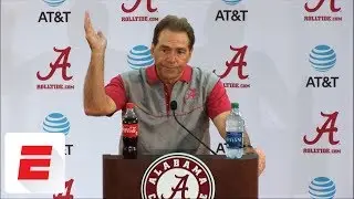 Nick Saban says Tua Tagovailoa hurt his thumb in practice, will take 'some time' to come back | ESPN