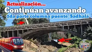 Continúan los trabajos conpilotes debajo puente  Estrella Sadhalá, Santiago, República Dominicana