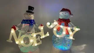 Snowman and Santa Water Spinner Stocking Hanger
