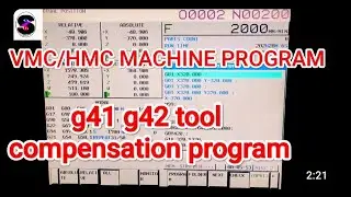 How to use G41 and G42 in CNC Machining ll How to create new program in fanuc 
