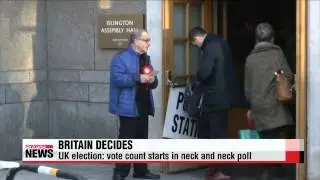 UK election： vote count starts in neck and neck poll   영국 총선