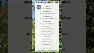 ✨ Learn Basic Bisaya Greetings in 30 Seconds! ✨ #binisaya #philippineslanguage #bisaya #cebuano