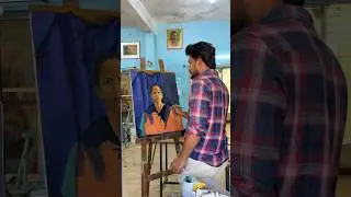 Live portrait painting in art college #oilpainting #artist #portrait #art #lavinagar #artcollege