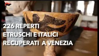 Collezione di 226 reperti etruschi e italici recuperati a Venezia da carabinieri e soprintendenza