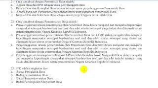 Soal Tes Ujian Perangkat Desa 2021 Beserta Jawabannya