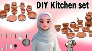 12 Cute mini kitchen set with Real Soil🌿 | Tiny Craft magic!'' @azraartandcraft #artandcraft 