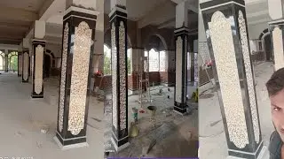 Square pillar design in home front 🏠 square pillar tiles design / square pillar design #pillerdesign
