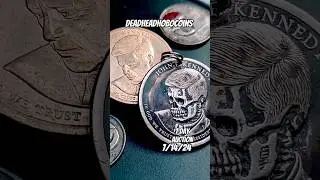 Kennedy Skull Pendant 💀 1 of the more difficult coins! With loop ➿ Hobo coin #34 in 2024 #skull #fyp