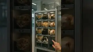 Future of pet owner buying pets, meoww machine! #meow #cat #future #pets #vendingmachine #aiart
