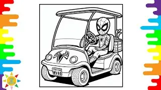 Spider-Man goes to Play Golf Coloring Pages | Spider-Man Coloring Pages