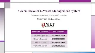 Green Recycle - E Waste Management System || CSE Final Year Project