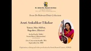 Arati Ankalikar-Tikekar - Live concert in Seattle, WA, September 24, 1988