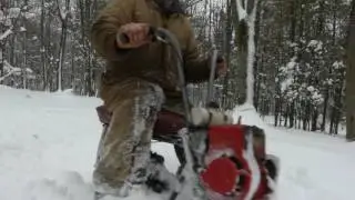 Snow Romp with the Track Bike and 2 engine Minibike