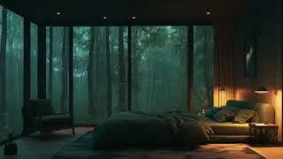 Rain Forest Cabin ASMR 🌲 Heavy Rain Sounds on Window for Deep Sleep & Study
