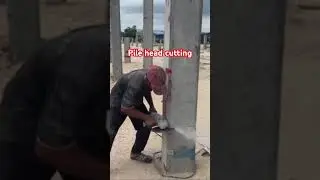 Pile head cutting that remaining after injection #pilling #construction #building #factory