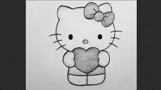 How to draw cute Hello Kitty / Hello Kitty Easy Drawing Tutorial / Easy drawing ideas for beginners