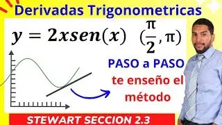 🔴Encuentre la Ecuación de la Recta Tangente a la Función TRIGONOMETRICA en el punto dado (2xsenx)
