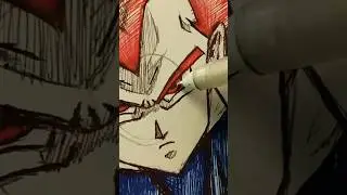 Pen sketch of Prince Vegeta | Day-1 of Pen Sketch #vegeta #dragonball #shorts #anime