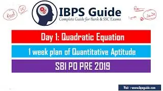 DAY 1 | QUADRATIC EQUATION | 1 week plan | SBI PO PRE 2019 | By Yashraj Sir