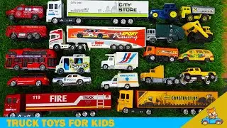 Educational Videos for Kids | Truck Toys, Police Car, Fire Truck & Construction Toys