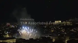 Fireworks and drones display over Athens brings in New Year