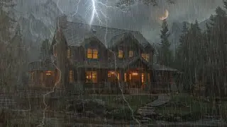 🌙Heavy Rain & Thunder Sounds for Sleeping Fast ⛈️ Deep Sleep, Calm Mind All Night