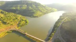 Drone Phantom3pro encontro das &aacute;guas dos rios Uruguai e Passo Fundo na fronteira entre SC e RS