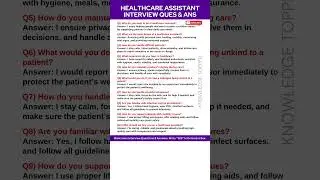 NHS Healthcare Assistant Interview Questions and Answers | HCA Interview Queztions and Answers NHS