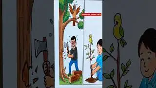 Plant More Trees 🌳 | Easy Nature Drawing | Creativity Tripura