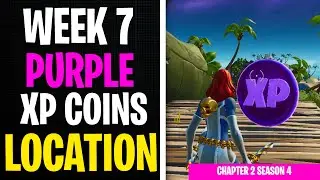 All 2 Purple XP Coins Locations Week 7 - Purple Power Punch Card Fortnite Chapter 2 Season 4