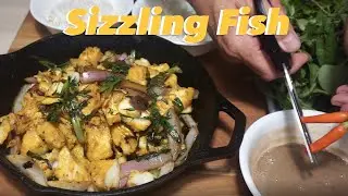 Vietnamese Sizzling Turmeric Fish with Rice Vermicelli Noodles and Stinky Sauce