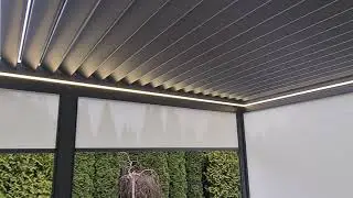 Pergola lamelowa Malta400 z led i screen ziip od sidmo. strefa perogli