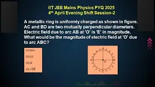 A metallic ring is uniformly charged as shown in figure. AC and BD are two #jeemain2025 #neet2025