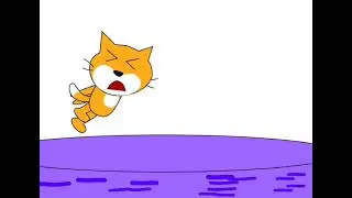 Scratch Cat hits the camera. Explanation: The chair was spinning very fast.