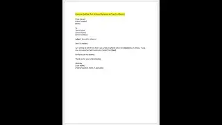 Excuse Letter for School Absence Due to Illness