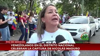 Venezolanos en el Distrito Nacional celebran la captura de Nicol&aacute;s Maduro