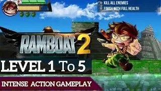 RAMBOAT 2 - Soldier Shooting Game Level 1 to 5 - Android/iOS Gameplay [1080p]