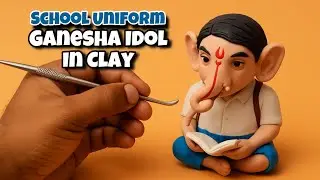 Ganesha idol in School Uniform: Ganpati idol Making At Home Esay 