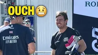 Iain Jensen Injured at SailGP Perth | Seen on Crutches After Practice