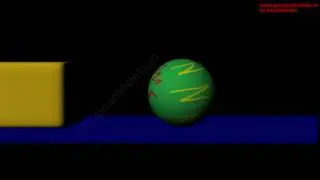 PHYSICS MADE EASY - Elastic Collision - moving Block hitting a stationary Ball