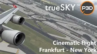 P3D V5 | Cinematic flight Frankfurt [EDDF] - New York [KJFK] stormy approach | PMDG 747 | TrueSKY