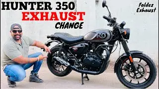 Royal Enfield HUNTER 350 Exhaust Change - Bass Exhaust | Foldez