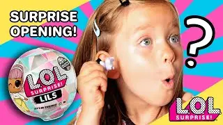 Emy opening LOL Surprise ball from the Winter Disco Lils series