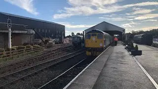 26038 Tom Clift with some thrash leaving Bo&rsquo;ness main platform 13/9/25 