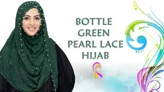 BOTTLE GREEN PEARL LACE HIJAB | HIJABEAZE BY UROOJ