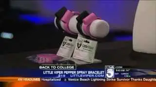 Little Viper pepper spray bracelet- Safety Products for Back to College  KTLA 8 29 14