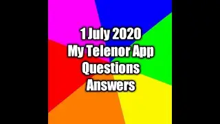 1 July 2020 My Telenor App Questions Answers//Today correct Answers