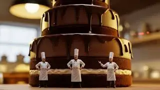 Tiny Chefs Make a Giant Chocolate Cake!