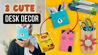 3 Cute & Easy  Desk Decor Ideas | DIY Pen Holder | Waste Material Reuse Ideas | Lubna&rsquo;s Cloud 2.0
