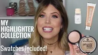 My Highlighter Collection ✨ DrugStore & High-End - Liquid & Powder - Swatches Included | Faith Drew